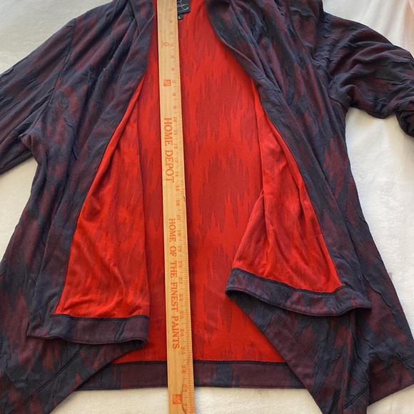 SpiritHouse Open Front Cardigan Women L Asymmetric Hem Textured Viscose Artsy - Picture 9 of 10